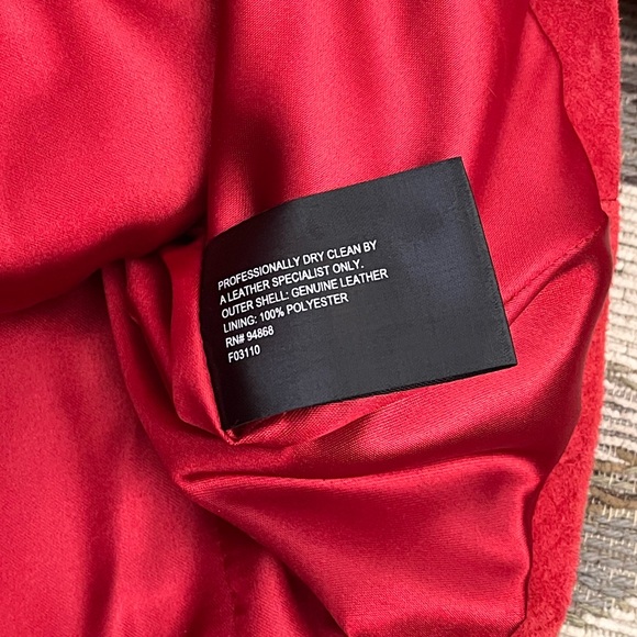 Bernardo Vintage Red Leather Jacket Coat Snakeskin M Medium L Large - Picture 7 of 7